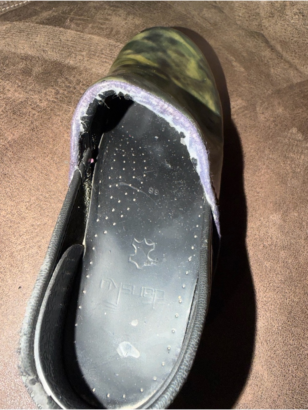 Dansko Professional Marbled Patent Leather Clogs - Picture 7 of 8